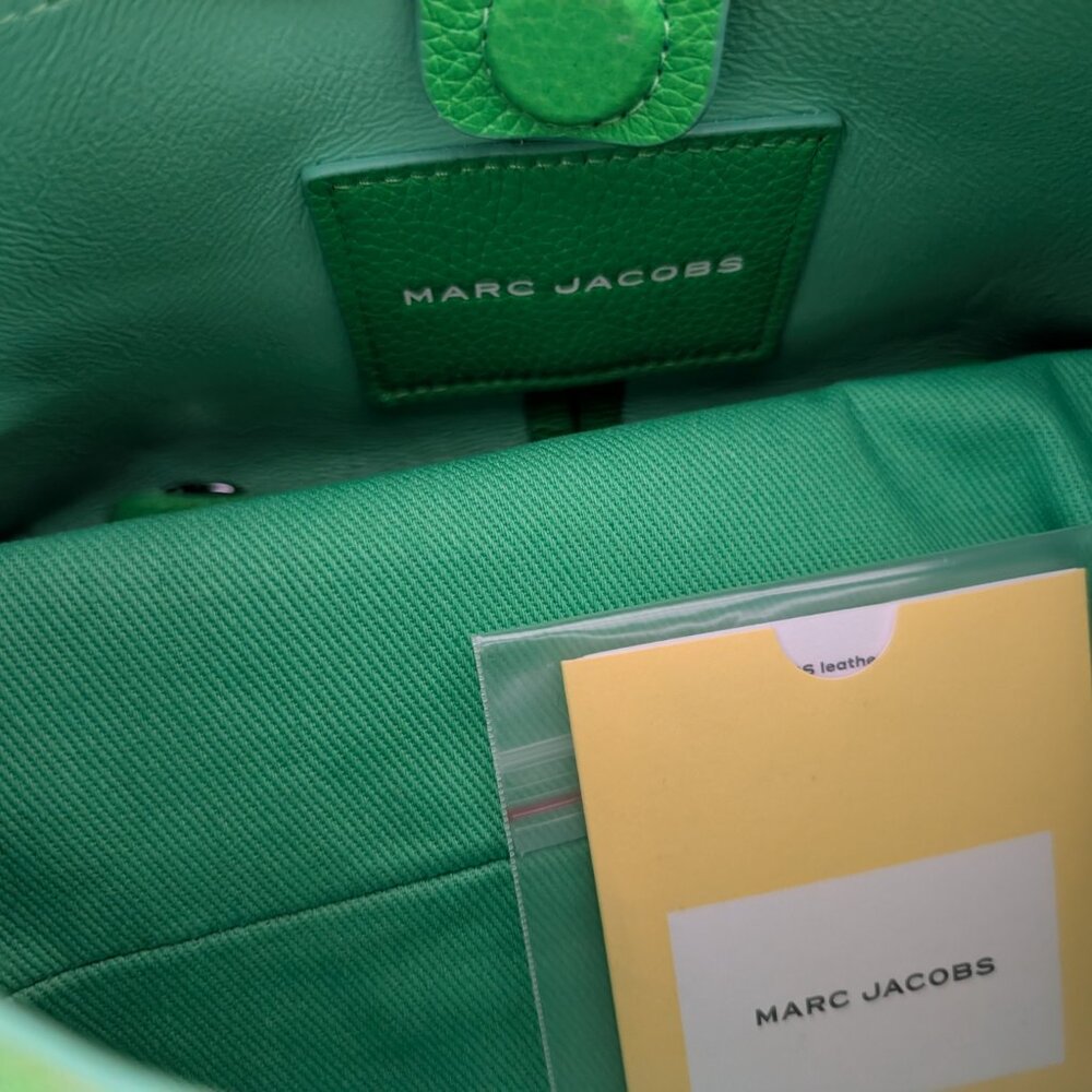 MARC JACOBS SHW Mini Sack Hand Bag Calfskin Leather Green - Picture 5 of 6